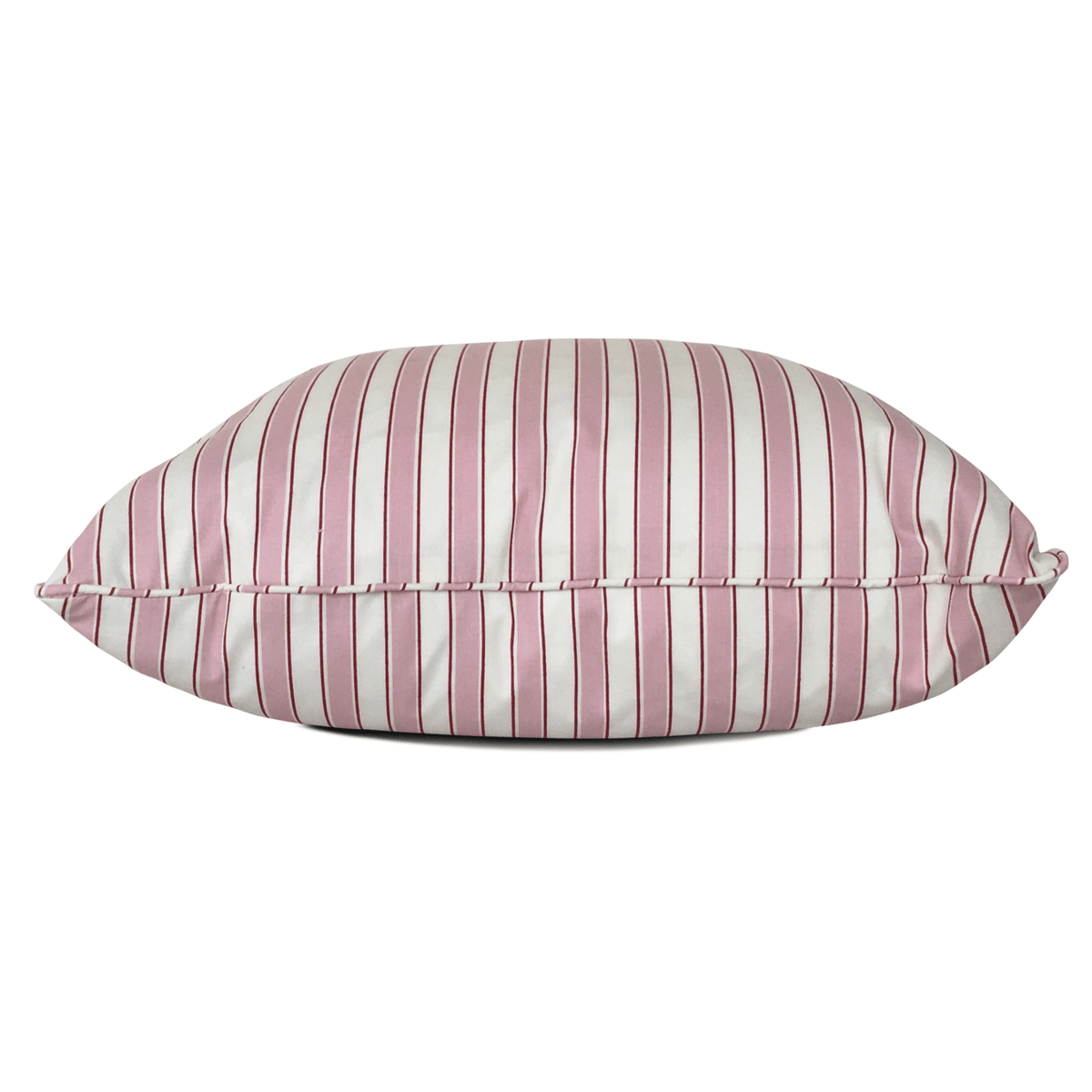 Pink and white online striped pillow