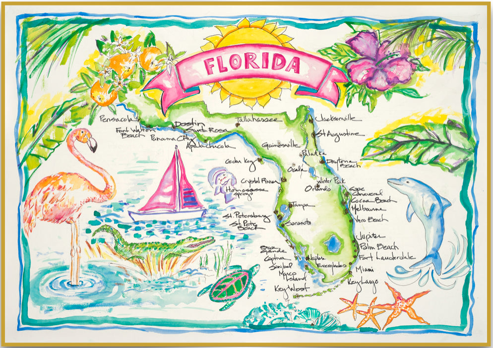 Florida Watercolor outlet Map